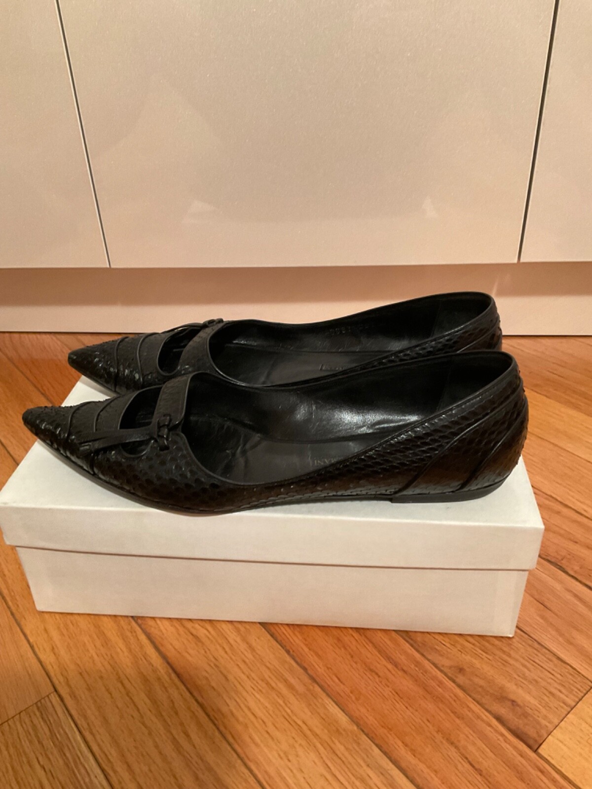 Giorgio Armani Python Leather Black Pointed Toe B… - image 4