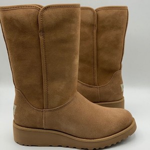 UGG Amie Chestnut Tall Wedge Suede 