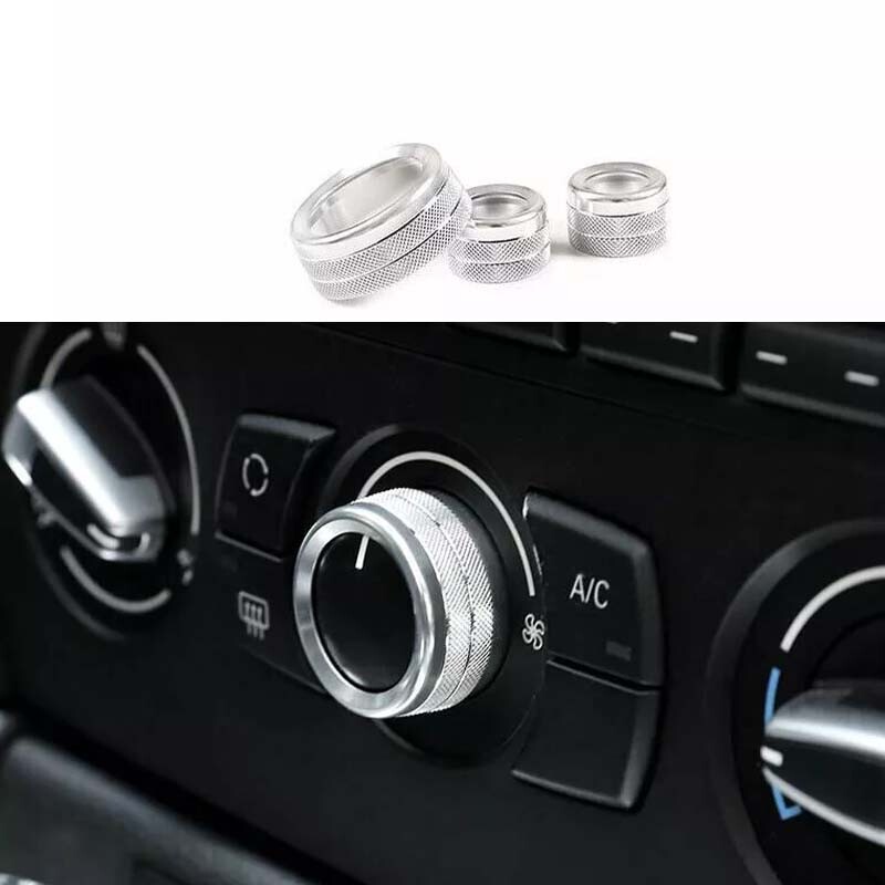 2013-15 Silver Aluminum For BMW X1 E84 Knob Cover Console Air Conditioner Button