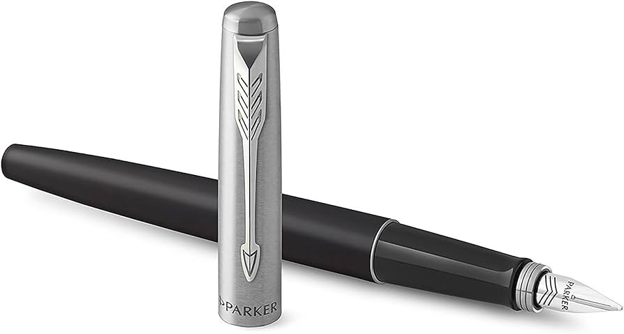 Parker Jotter Fountain Pen, Stainless Steel & Black, Made In France
