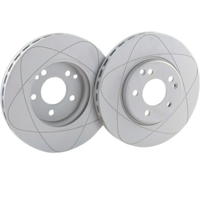 Premium Front Slotted Disc Brake Rotors, Fits Volvo C70, S70, V70, XC70, 283mm