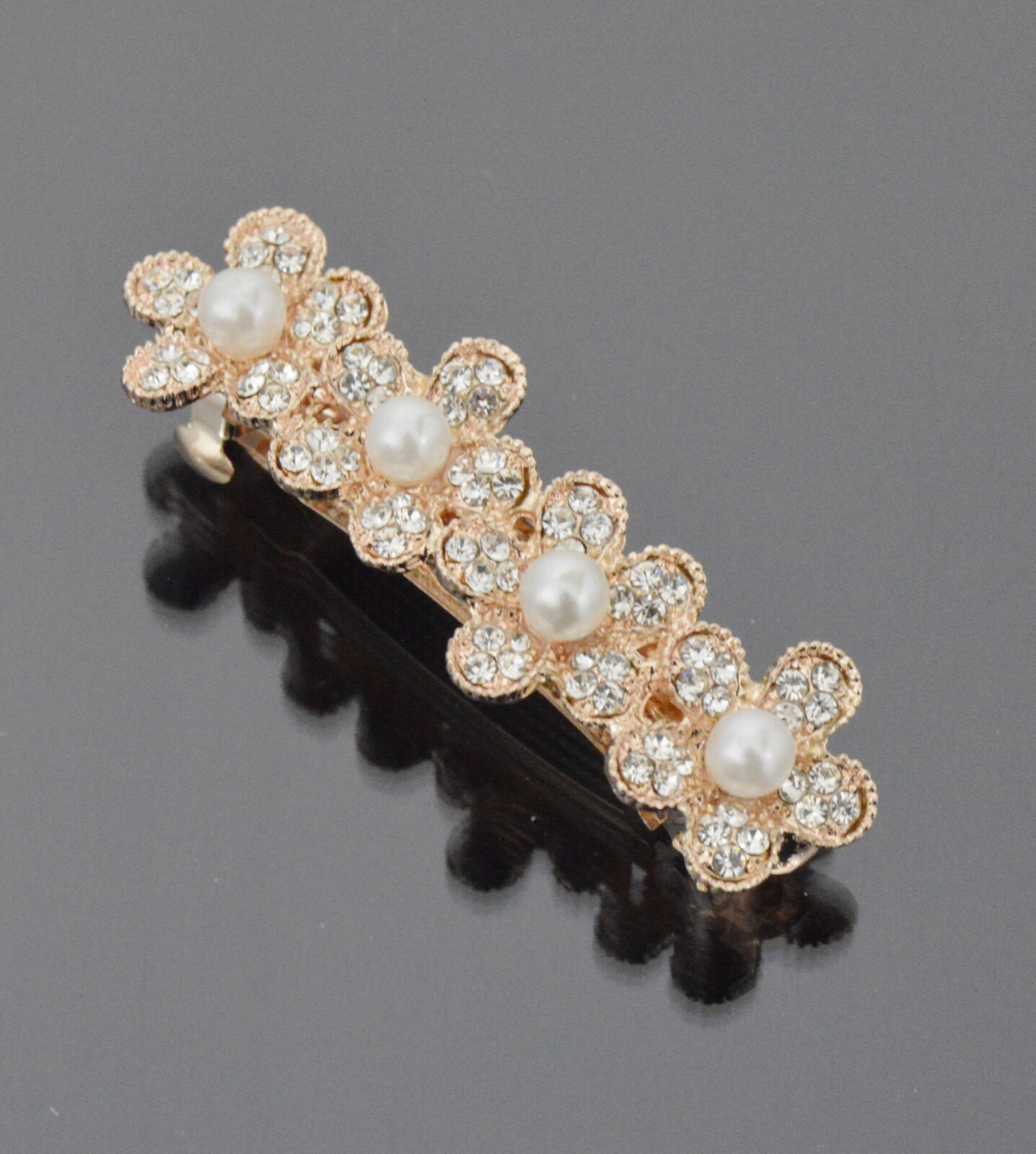 Haarklammer Mit Strass-Blüte – Haarschmuck, Haarspange, Dekorative Klammer