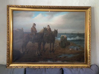 Horse Rider Beach Around 1880 For Restoration Very Large