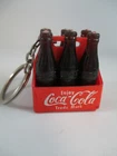 Coca-Cola Keychain Vintage Plastic Mini Bottle Red Carton 6-Pack Plastic 1970s