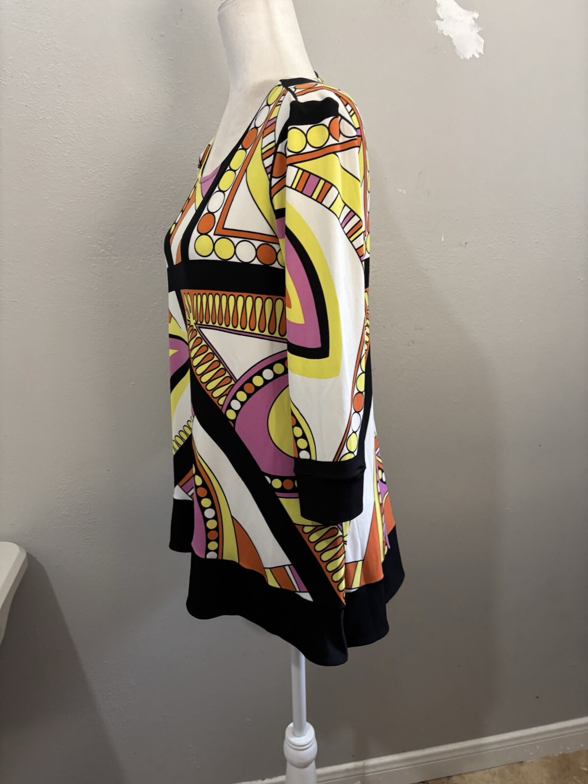 Eva Varro Tunic Blouse Geometric Pattern Stretchy… - image 3