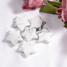 100pcs Wholesale Natural Howlite Stone Star Carved Reiki Healing Gem 30mm