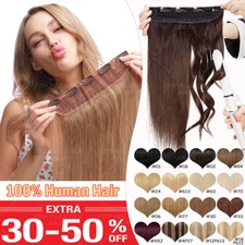 3/4Full Head Clip in One Piece Remy Human Hair Extensions Remi THICK 20"22"24"