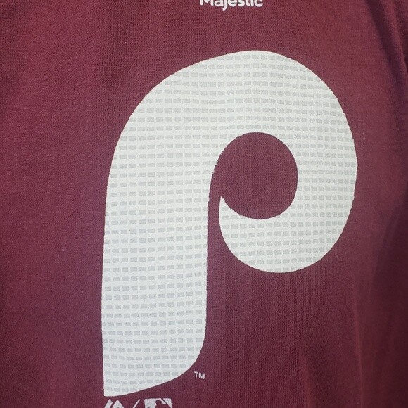 Philadelphia Phillies 1988 Throwback Maroon T Shirt by Majestic