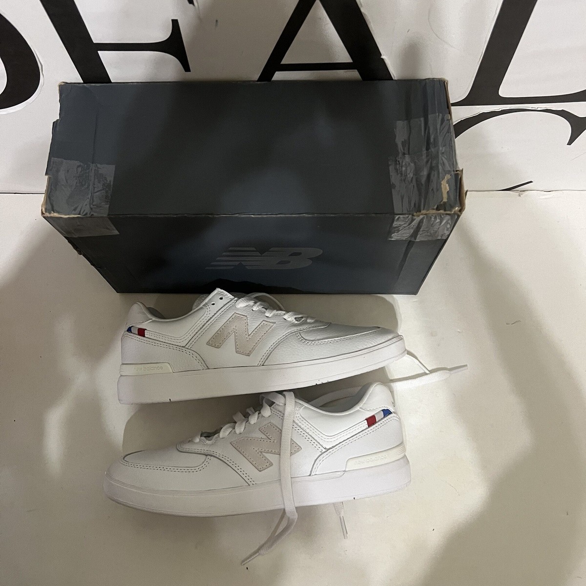 New Balance CT 574 CT574WCP White White Size 8 Light Damaged Box
