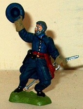 CIVIL WAR UNION OFFICER CHARGING 54MM MARXMEN MODELS FROM ENGLAND
