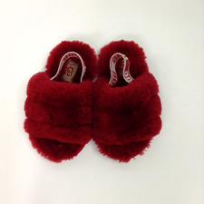 Baby Kids Uggs Fluff Yeah Slide Ribbon Red Size US7 EU 23.5 