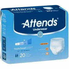 Attends Youth Underwear, Small, Pull-On, Moderate Absorbency, Case of 80