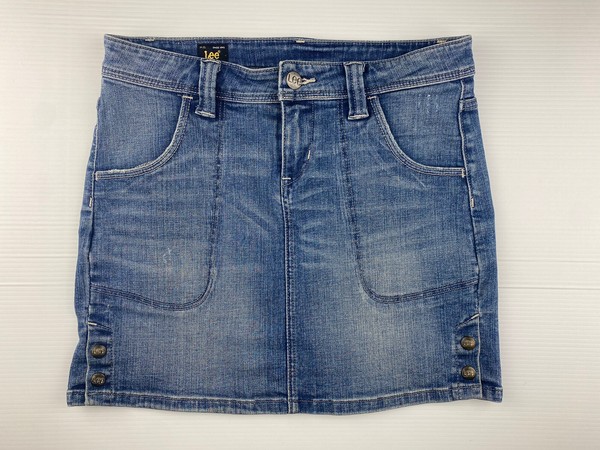Lee Skirt Blue Denim Short Mini Skirt Size L