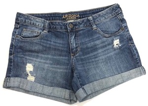 Arizona-Jean-Co-Juniors-Size-11-Stretch-Cuffed-Distressed-Denim-Shorts-5-Pockets