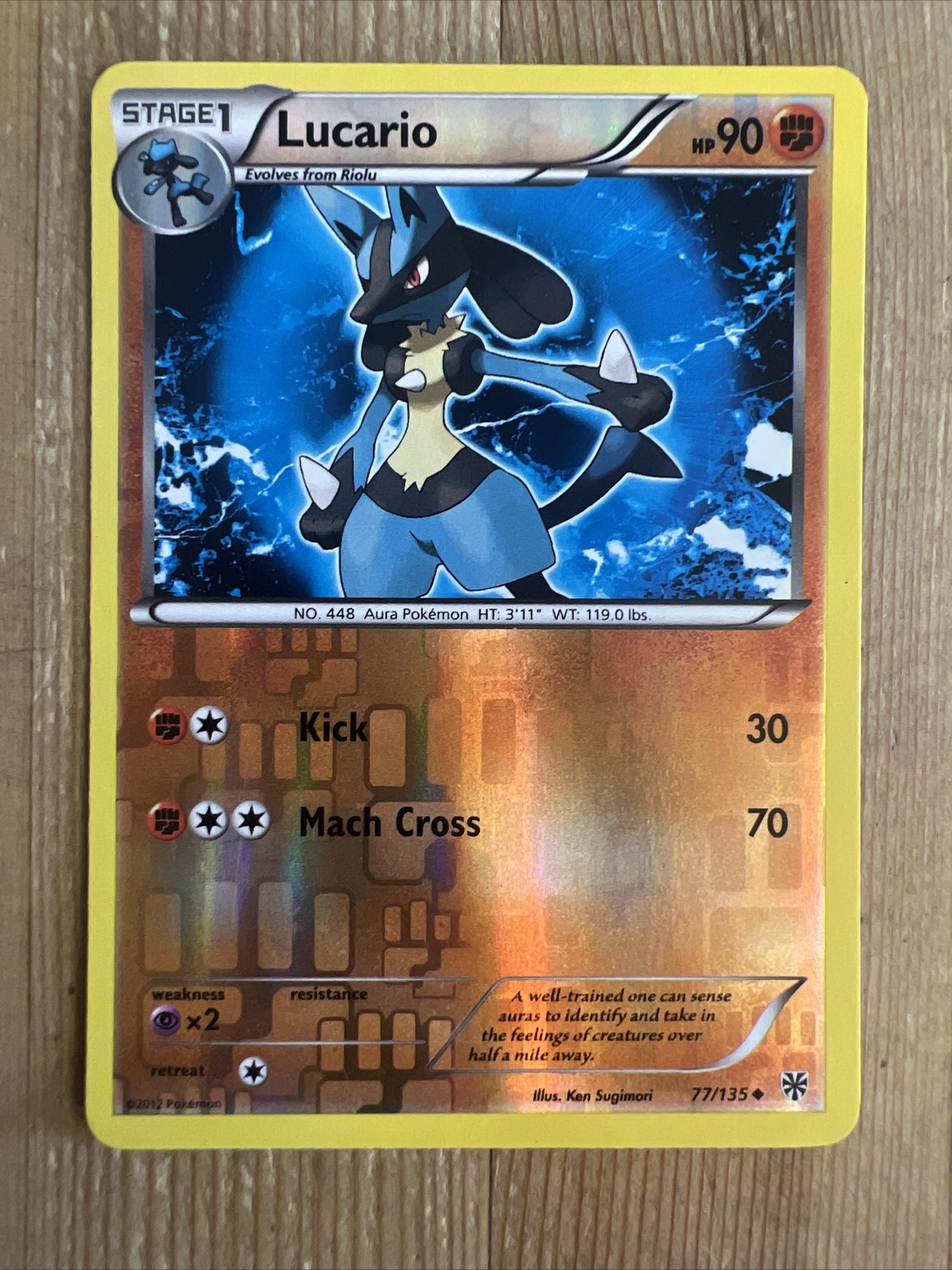 Pokémon TCG Lucario Black and White Plasma Storm 78/135 Reverse Holo Rare LP