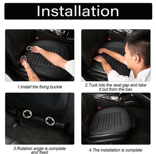 Car Seat Cushion Driver PU Leather Pad Front Anti-Slip Protector Mat Universal - Picture 3 of 9