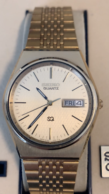 Men's Seiko SQ Quartz Watch Day/Date 8123-7049 Very Good w/Box | eBay