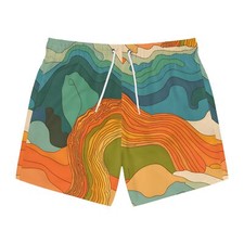 Retro Drift Swim Trunks Men s Beach Shorts Cool Pattern Quick Dry Summer