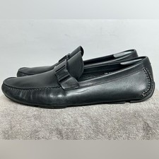 Salvatore Ferragamo Sardegna Driver Loafers Men Black Leather Shoes Size 13 D