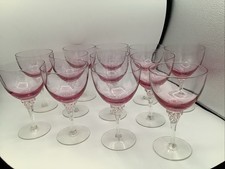 TIFFIN FRANCISCAN WISTARIA PINK WATER/WINE GOBLETS 6 3/8 STEM 17507 SET OF 4