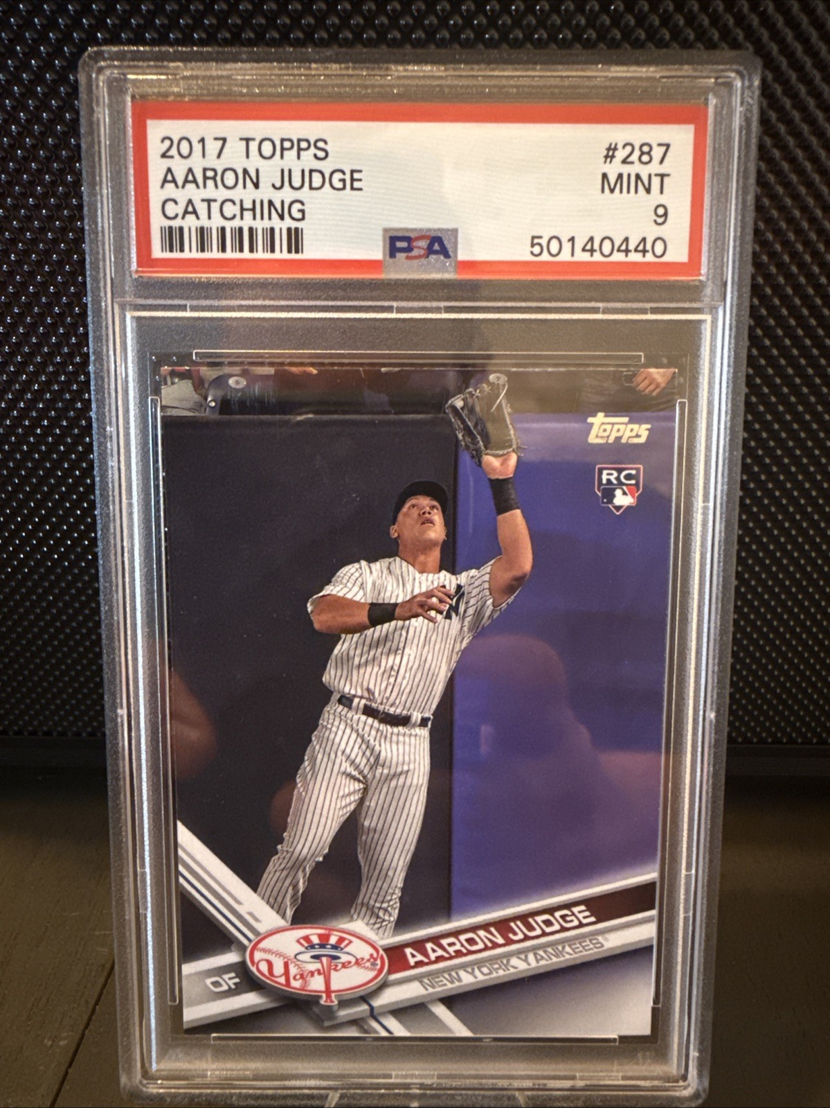 2017 Topps Chrome AARON JUDGE 169 RC Rookie Catching PSA 9 MINT New York Yankees