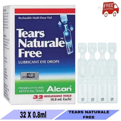 ALCON TEARS NATURALE FREE 32 Vial 0.8ml LUBRICANT EYE DROPS FREE SHIPPING