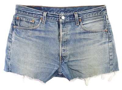 Vintage 90s Levi s Levis 501 xx USA 35 Blue Denim Jeans Shorts Cut Offs