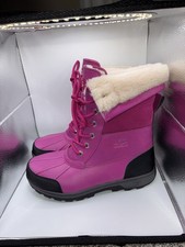 UGG Butte II Waterproof Snow Boot Youth 5 Fits Women 7 Pink Magenta Shearling