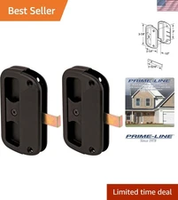 Stylish Black Plastic Screen Door Handle Set with Easy Installation - 2 Count