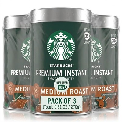 Starbucks Blonde Roast, Premium Instant Coffee, 100% Arabica 3 Tins 3 Pack