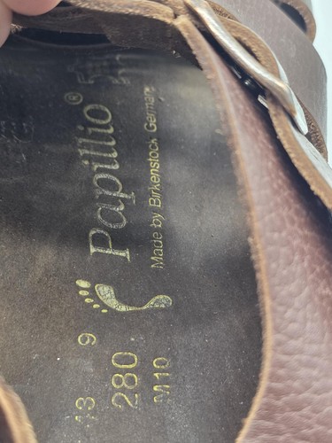Papillio Sandals Shoes Mens Size 10 Brown ZADAR Leather Fisherman Buckle Damage - Picture 7 of 11