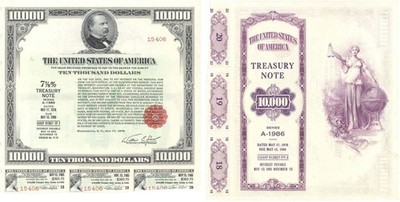1976 dated $10,000 Treasury Note - U.S. Treasury Instrument - Only 2 Known to
