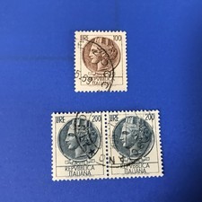 Francobolli Repubblica Italiana Siracusa 100 lire e 200 lire/italiani molto rari