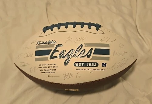 Vintage Philadelphia Eagles Championship Autographed Football Replica