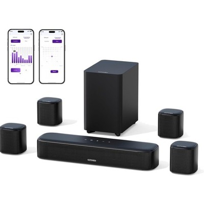7.1ch Virtual Surround Sound Bar Home Theater with App Control Bluetooth
