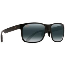 New Maui Jim Red Sands Black Nylon Rectangular Grey Unisex Sunglasses 432-2M