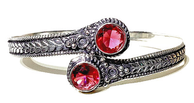 R O S A  R U B E L L I T  ARMREIF 925 STERLINGSILBER HANDGEFERTIGT.