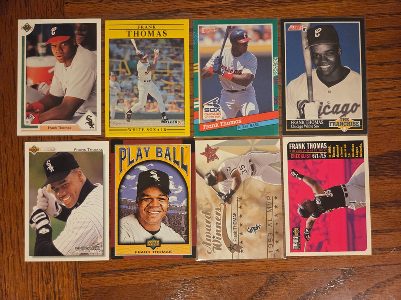 Frank Thomas HOF Baseball Card Lot of 8 with 3 Rookie Cards