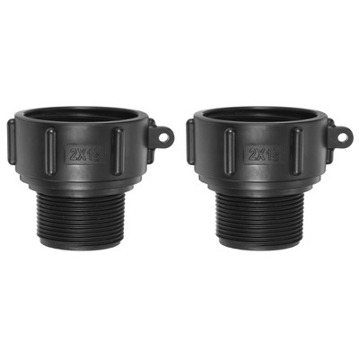 2pcs IBC Tote Adapter 2'' Female x 1.5 BSP Male Thread 275-330 G Drain Connector