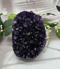 Dark Purple Uruguay Amethyst Freeform Natural Standing Crystal Cluster Druzy Geo