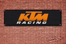 KTM Racing Motorcycles Bike Garage / Werkstatt Banner / Poster Crosser Dirtbike