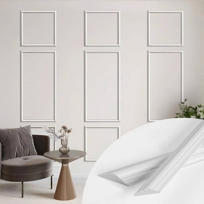 Pre-Cut Wall Molding Kit 3D Wainscoting Panels Accent Wall Trim for Home Décor