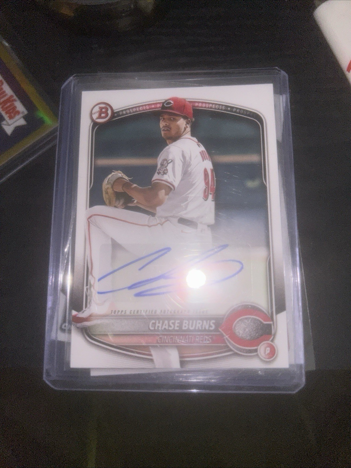 Chase Burns 2025 Bowman Prospect Auto BPA-CB Cincinnati Reds
