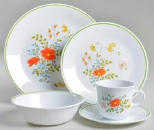 U Pick- Corelle Wildflower Dinner Lunch Dessert Plate Orange Floral Vintage