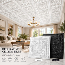 Art3d 12-Pack PVC Drop Ceiling Tiles&3D Wall Panels 24"x24" Cover 48 Sq.ft