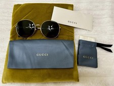 Gucci GG0881SA Gold Horsebit Sunglasses Gray Gradient Lens pre-owned
