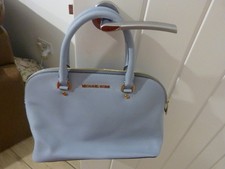 Genuine Michael Kors blue leather tote handbag