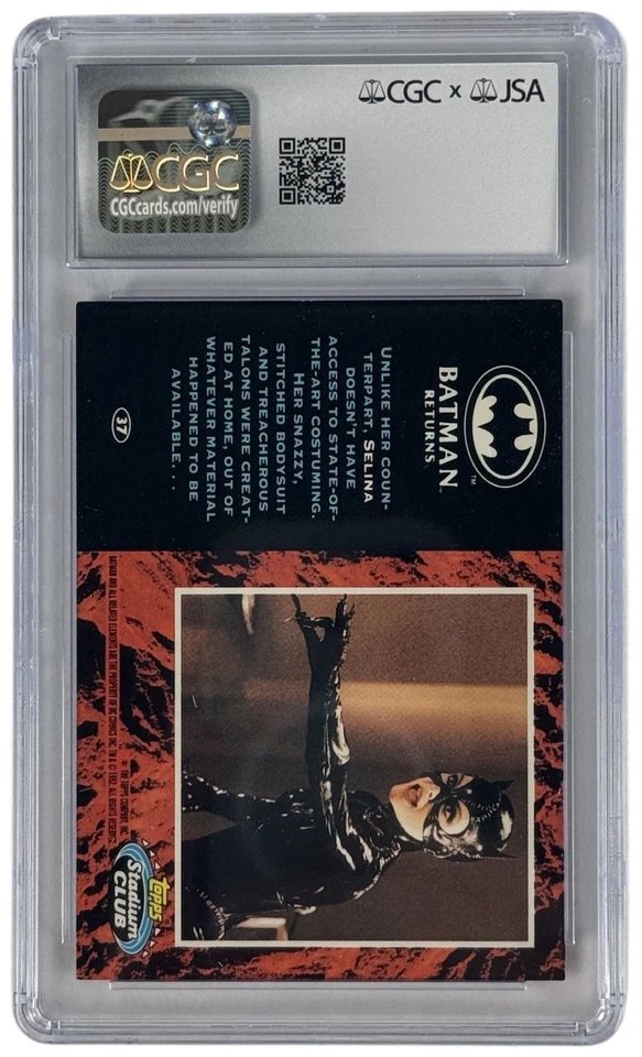 PATRICIA PETERS signed TRADING CARD Encapsulated Topps Batman Returns 92 CGC JSA - Image 2 of 2