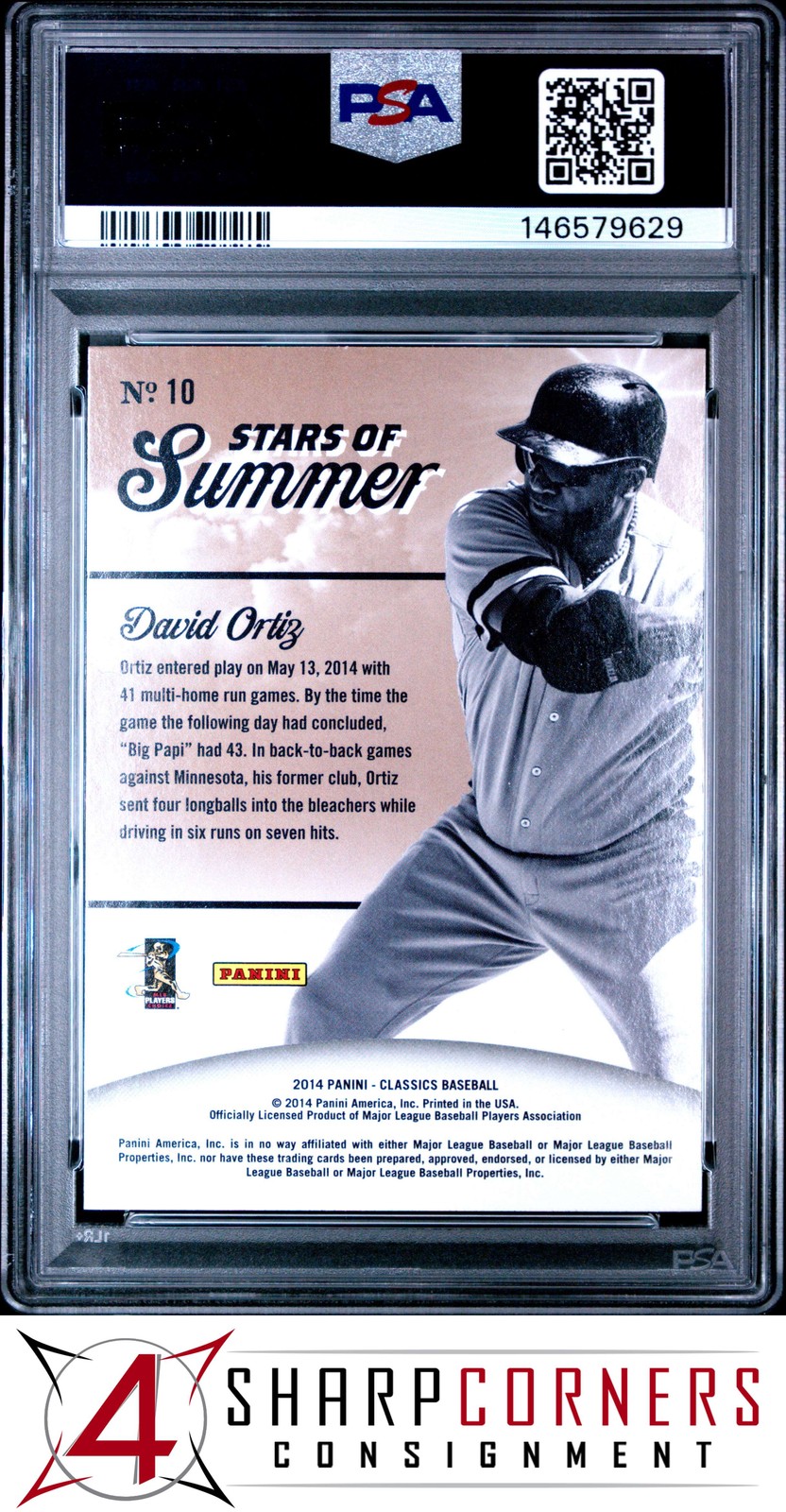 2014 PANINI CLASSICS STARS OF SUMMER #10 DAVID ORTIZ HOF POP 3 PSA 10 view 2