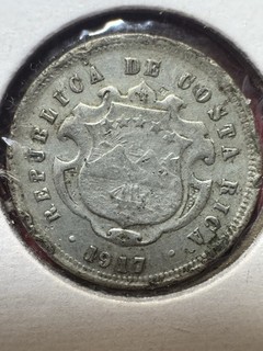 1917 Costa Rica Silver 10 Centavos Circulated Nice Detail Low Mintage